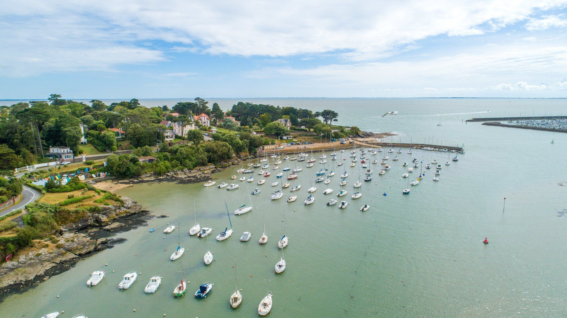 Vue aérienne du port de Pornic - Loire-Atlantique - France