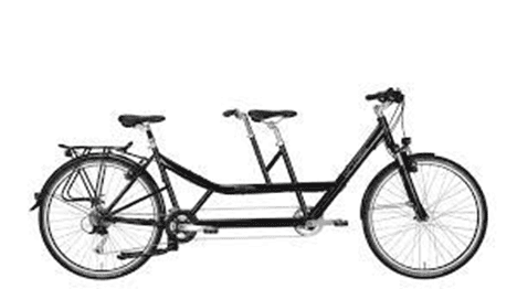 Velo tandem noir pour deux personnes - Circuit IJsselmeer - Pays-Bas