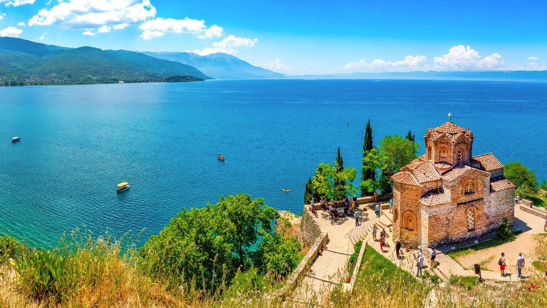 Église Saint-Jean de Kaneo au-dessus du lac d'Ohrid - Macédoine du Nord