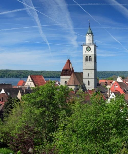 Clocher de l'église d'Überlingen sur le lac de Constance - Bade-Wurtemberg - Allemagne