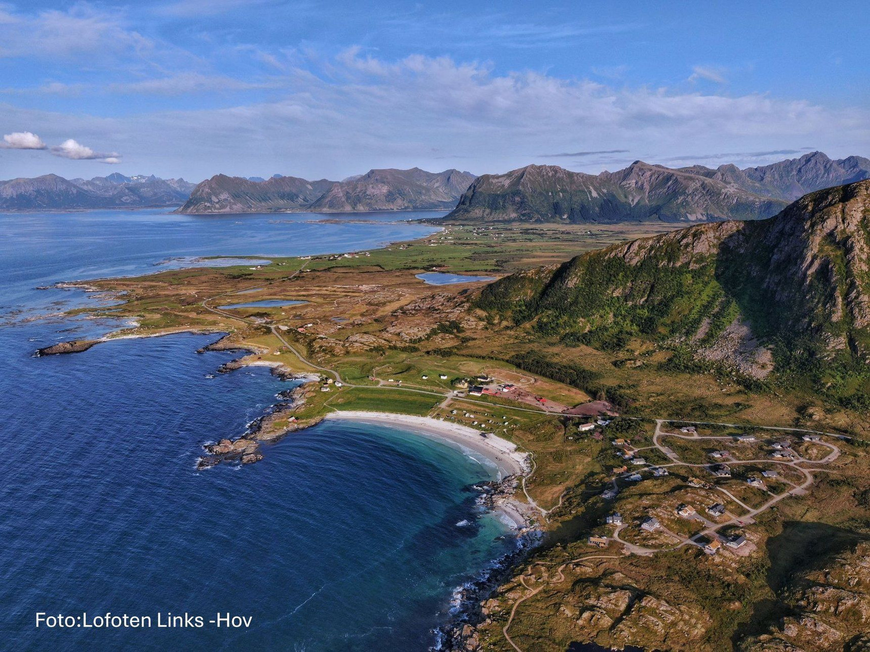 Côte et plage vues du ciel - Lofoten - Norvège