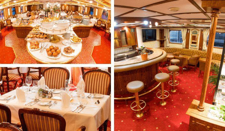 Restaurant buffet et bar du bateau de croisiere - Danube
