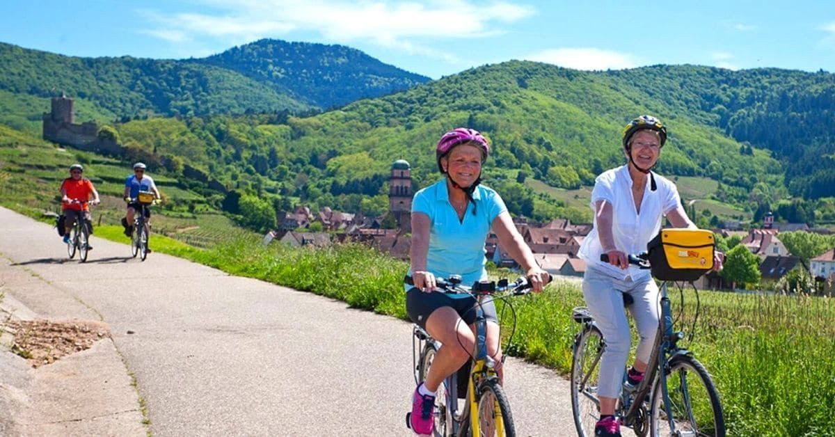 Cyclistes à Kaysersberg - Alsace - France