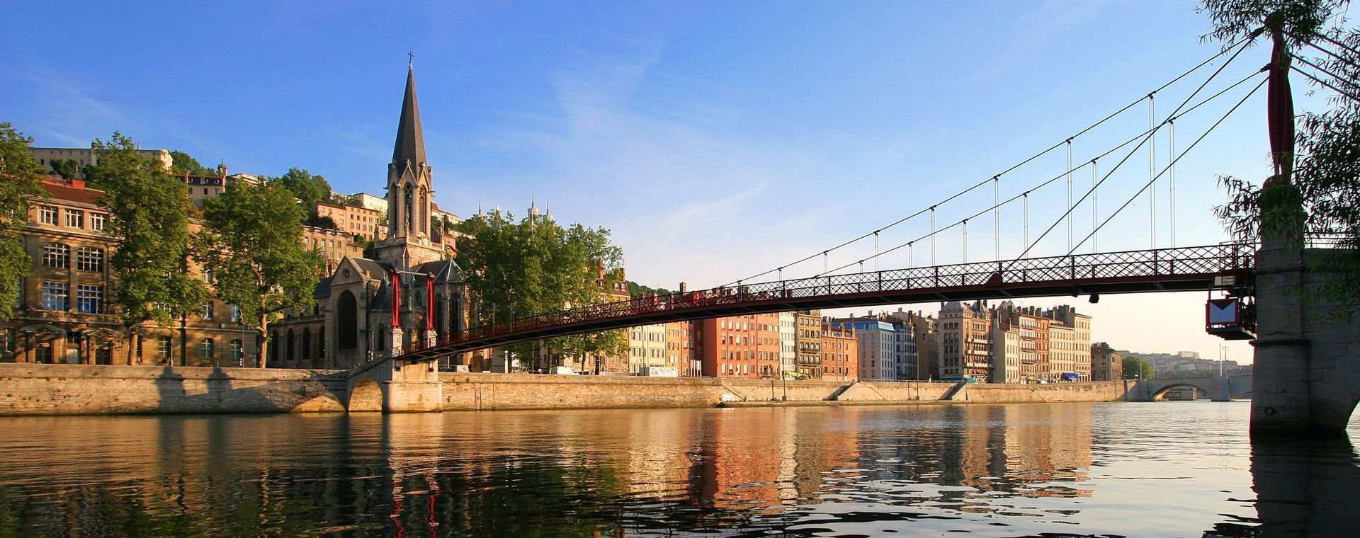 Passerelle et quais de Saône - Lyon - Rhône - France