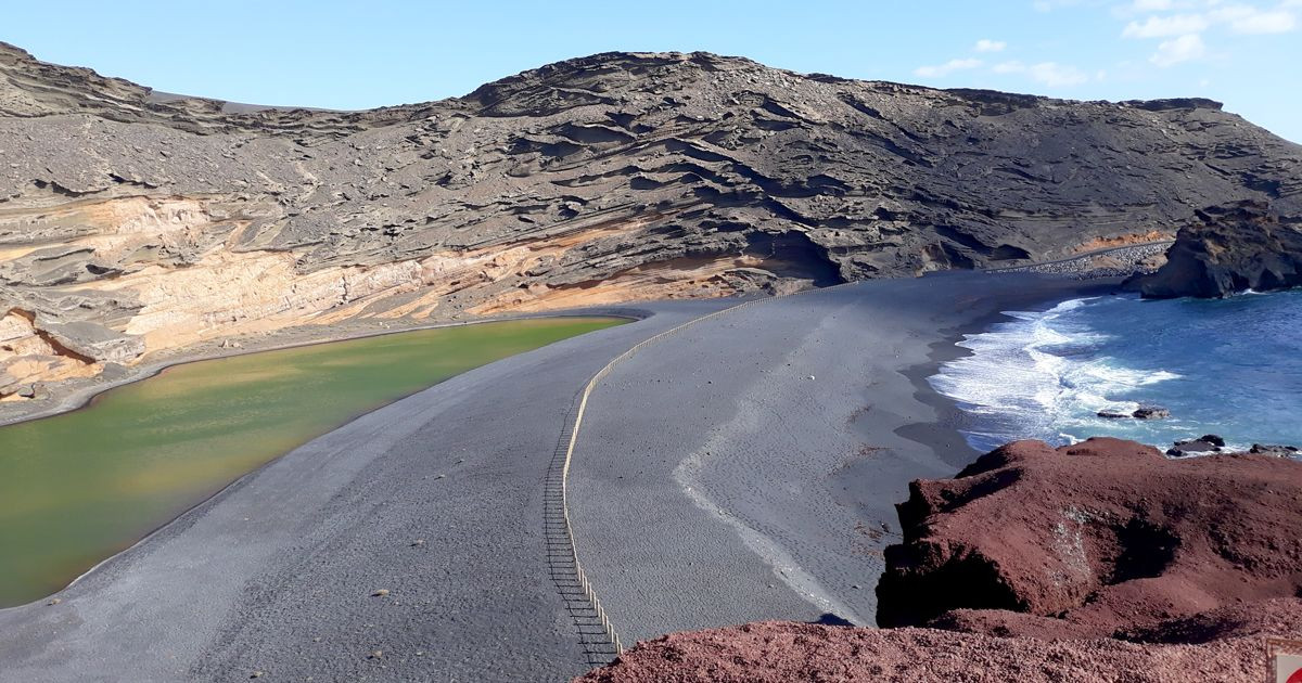 Lagune verte et plage volcanique d'El Golfo - Lanzarote - Canaries