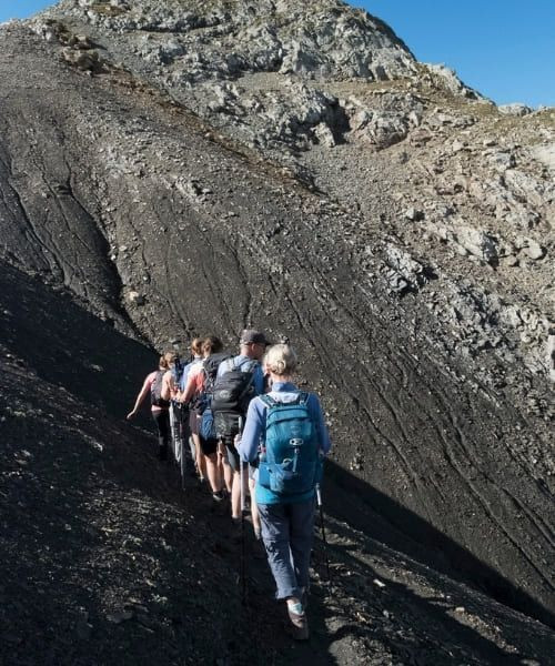 Randonneurs au col de la Valette - Écrins - France