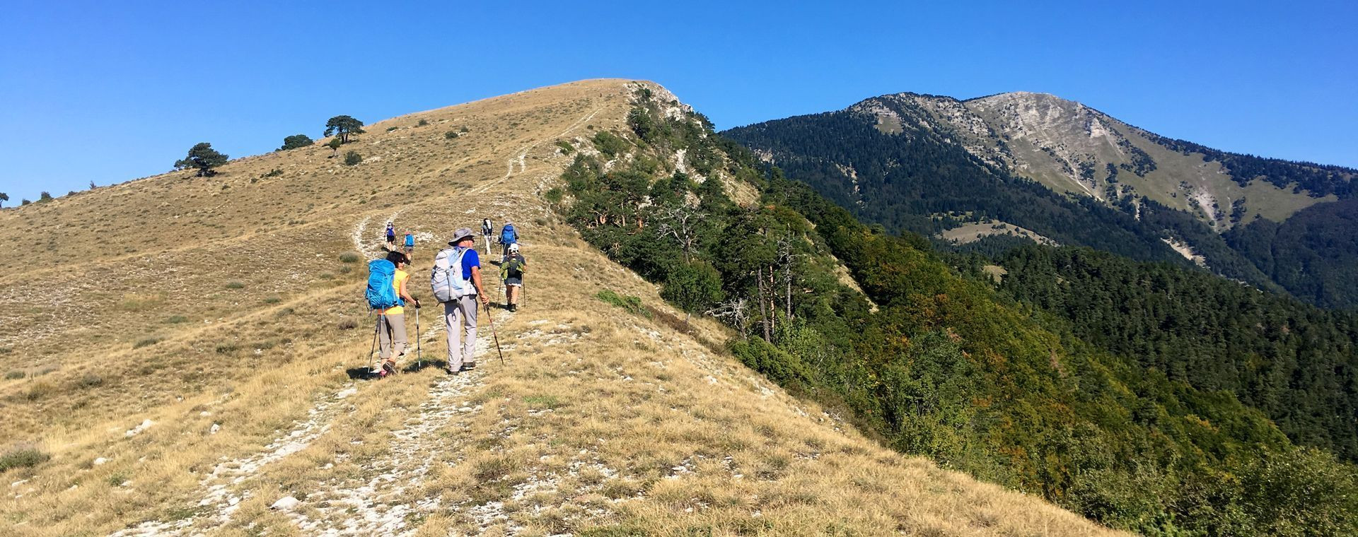 Randonneurs près du col d'Aup - Dévoluy - Alpes - France