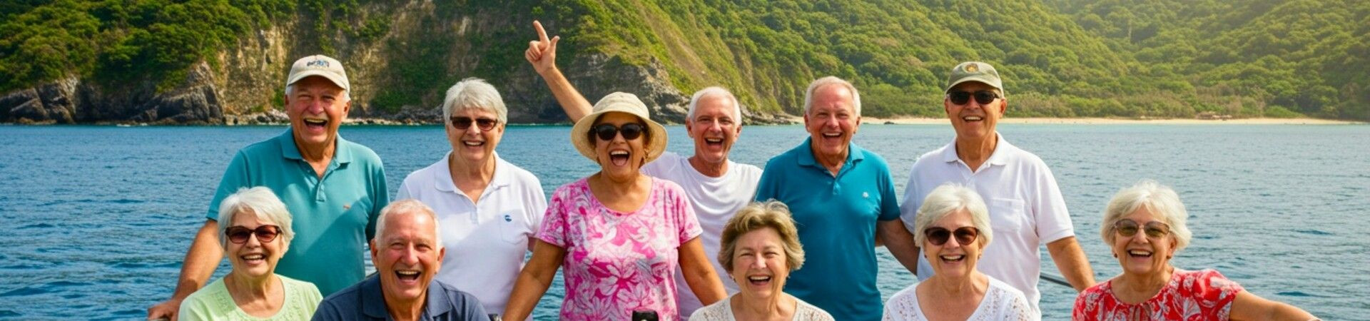 Groupe de seniors joyeux à bord d'une croisière - Voyage en mer