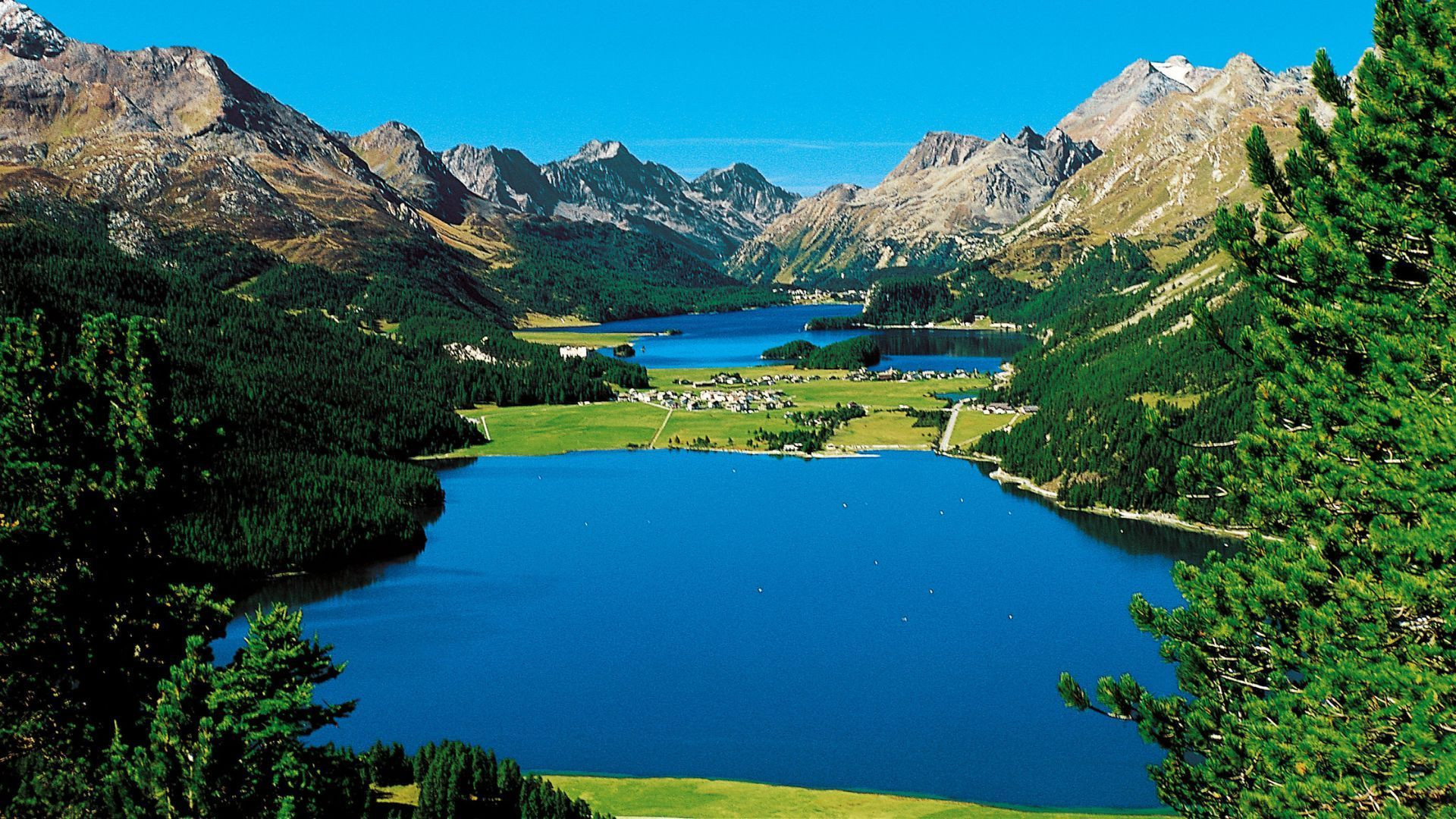 Lacs de Sils et de Silvaplana entre forêts et montagnes - Engadine - Suisse