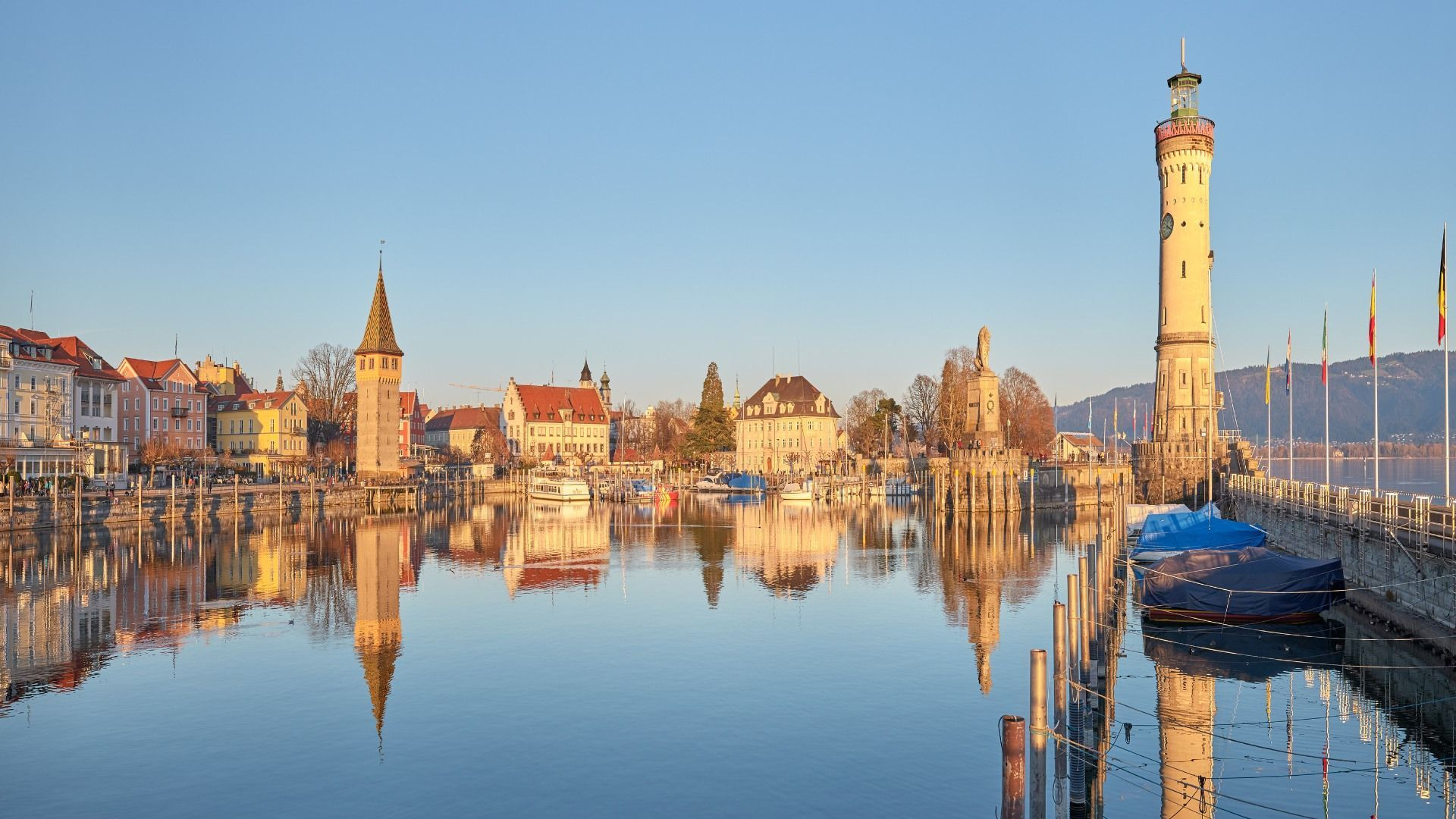 Phare du port de Lindau et Lion de Bavière - Lac de Constance - Allemagne