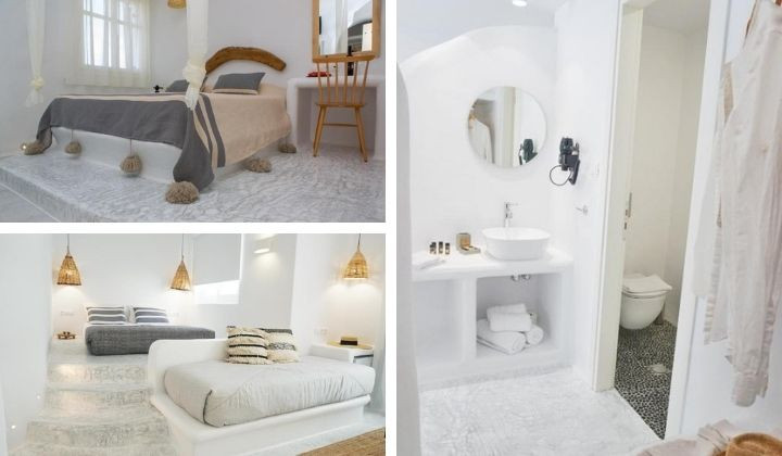 Chambres blanches minimalistes de style cycladique - Naxos Grece
