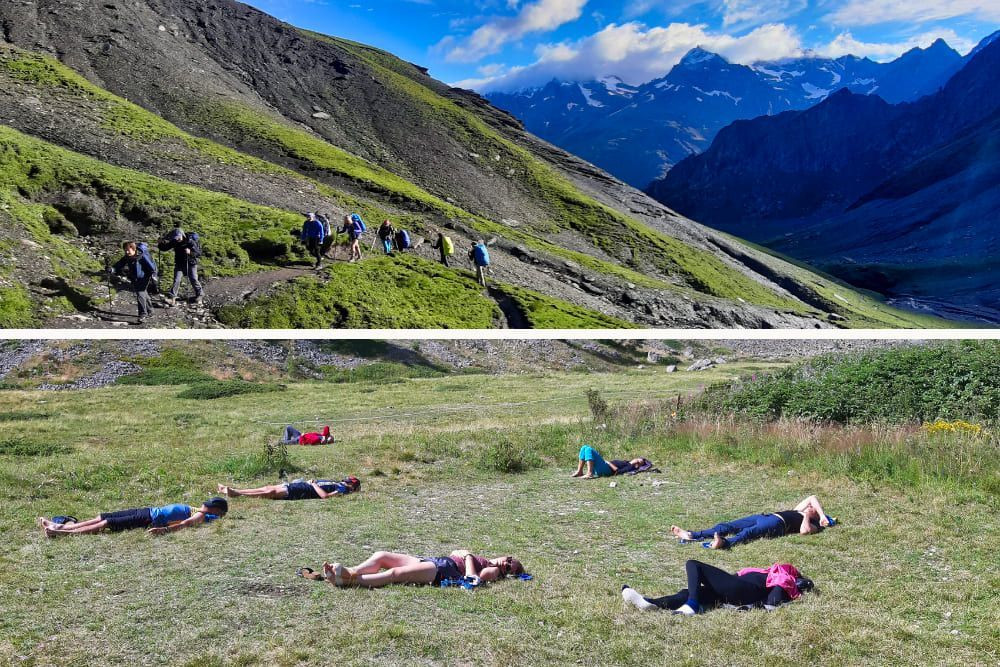 Montée au col de Vallonpierre dans le Valgaudemar & Sieste dans le Pré la Chaumette dans le Champsaur © Raymond Chabanier