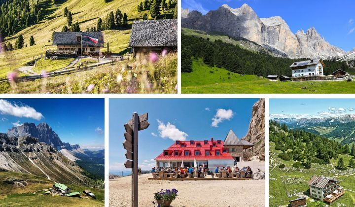 Collage de refuges de montagne - Dolomites Italie