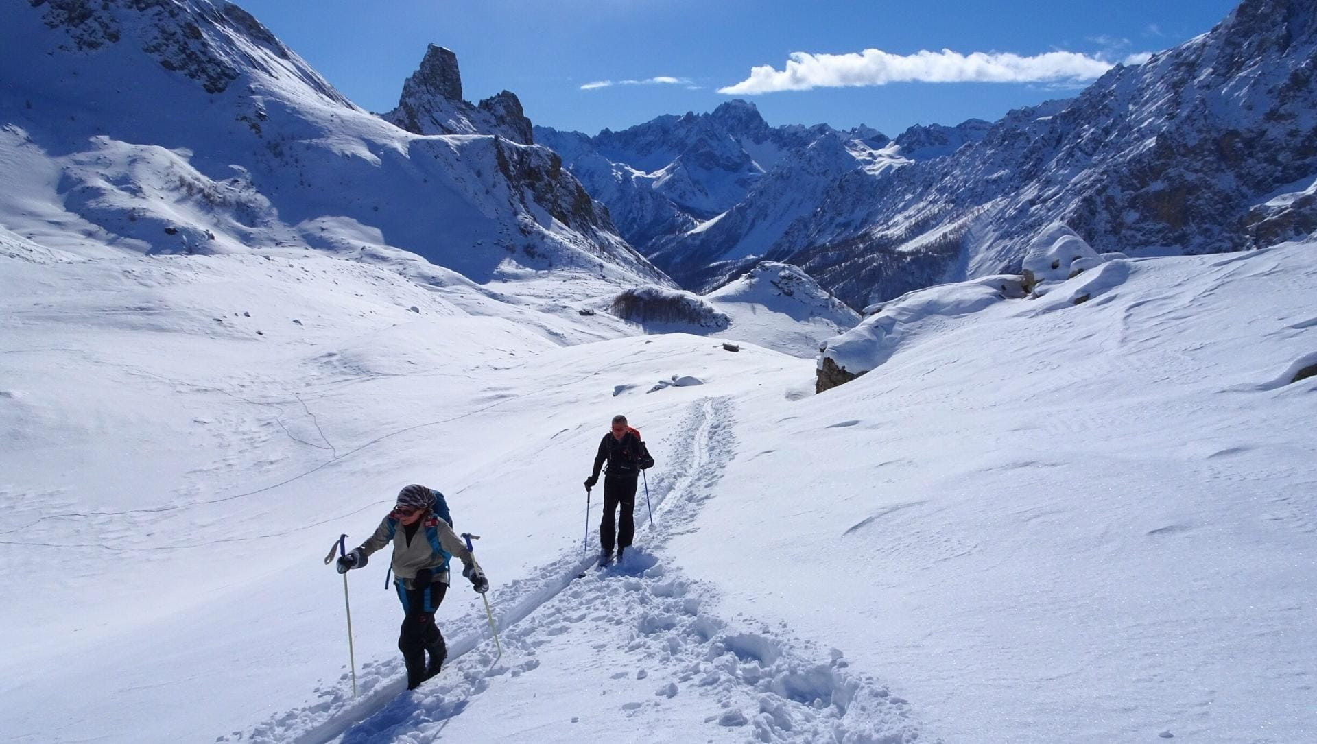© Alain Leclère Ski de randonnée nordique - Val Maira - Italie
