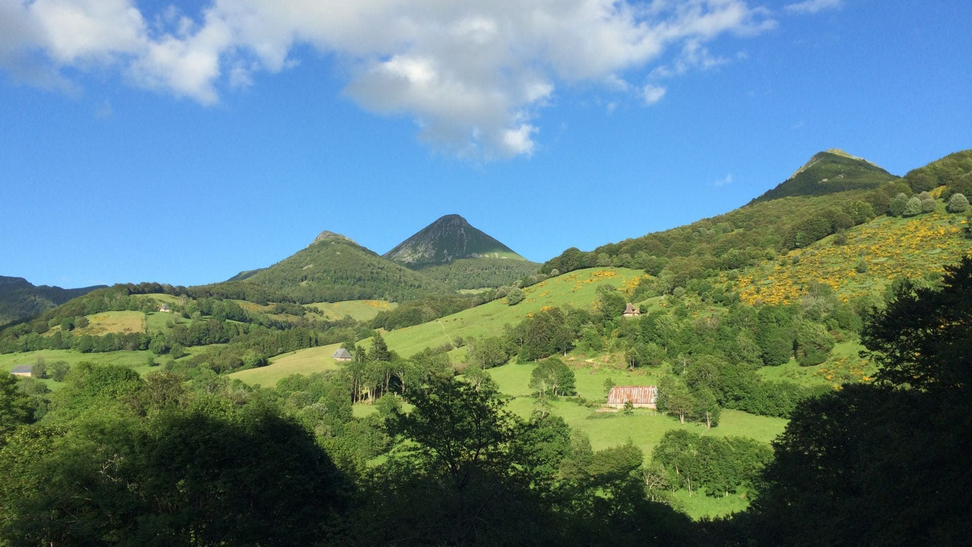 © P. Saint-Jean Panorama sur les monts verdoyants du Cantal - Auvergne - France