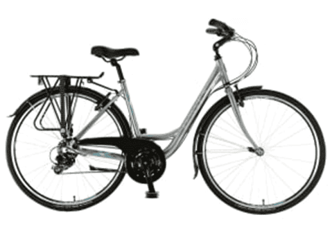 Velo de ville argent avec porte-bagages - Iles Anglo-Normandes