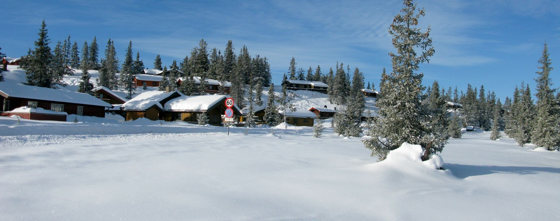 Paysage enneigé de Sjusjøen - Norvège