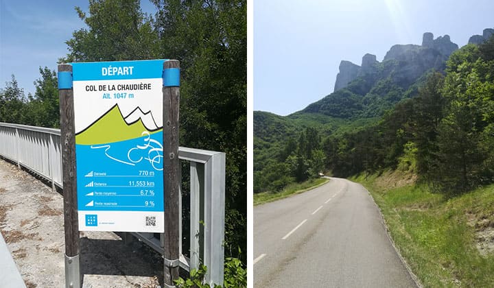 Montée du Col de la Chaudière et vue sur les 3 becs