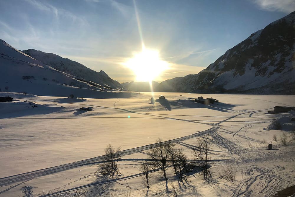 Coucher de soleil sur le Gjendesheim © Raphaelle Mollard