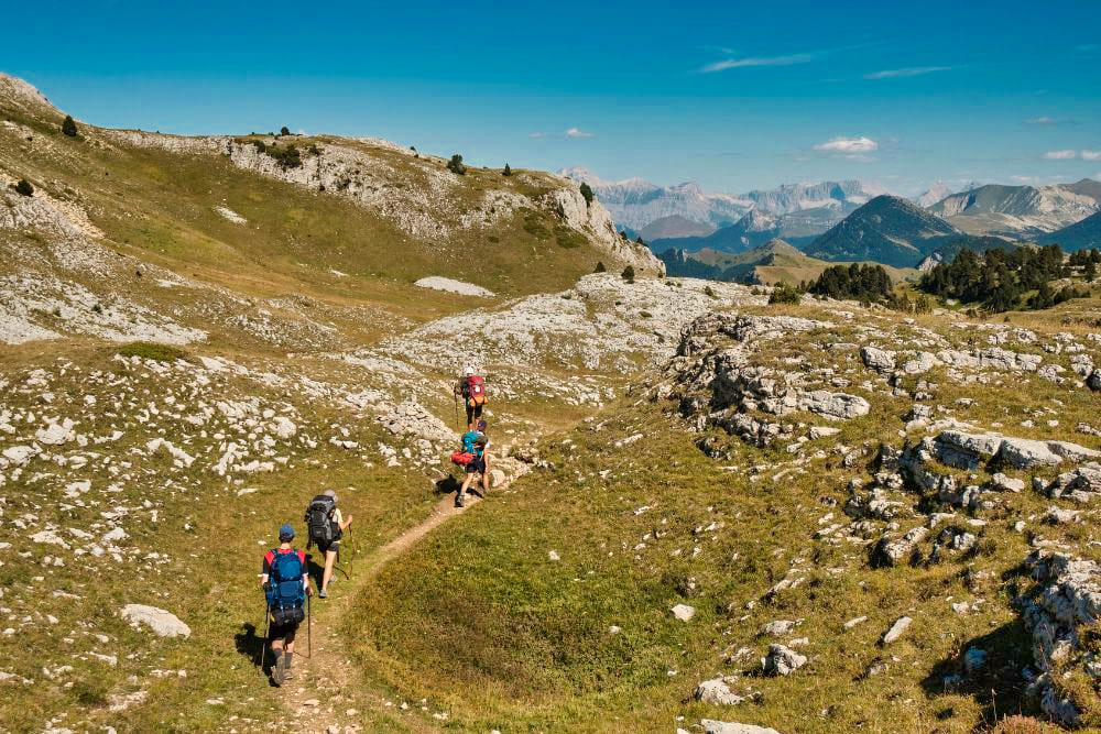 A proximite de la Bergerie de Chamousset, descente vers le pas de l'Essaure © Timothé Bourdilleau