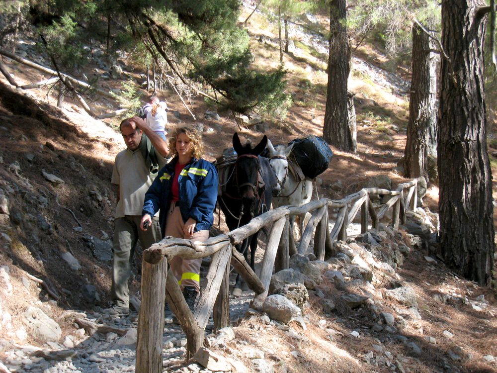 Gardes du Parc national de Samaria au-début de la descente en Crète