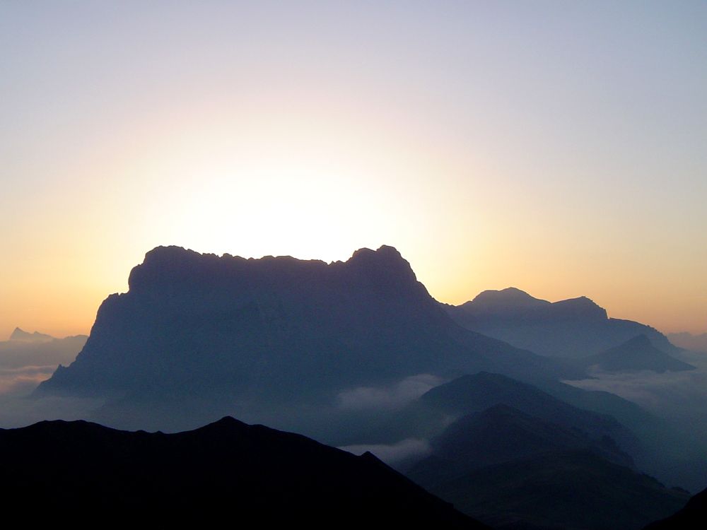 Le matin tôt devant le refuge Tierseralpl