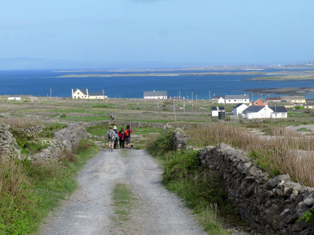 Sur Inishmore. Au fond, le relief du Connemara