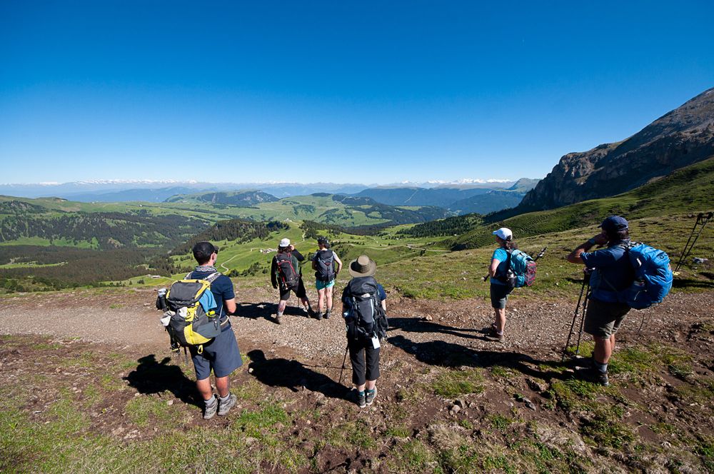 Vue sur l'Alpe di Siusi depuis le pied du Sassopiatto