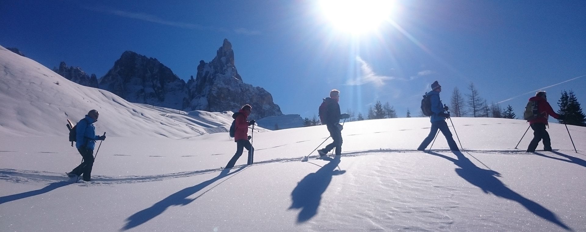 Randonnée en raquettes dans les Dolomites