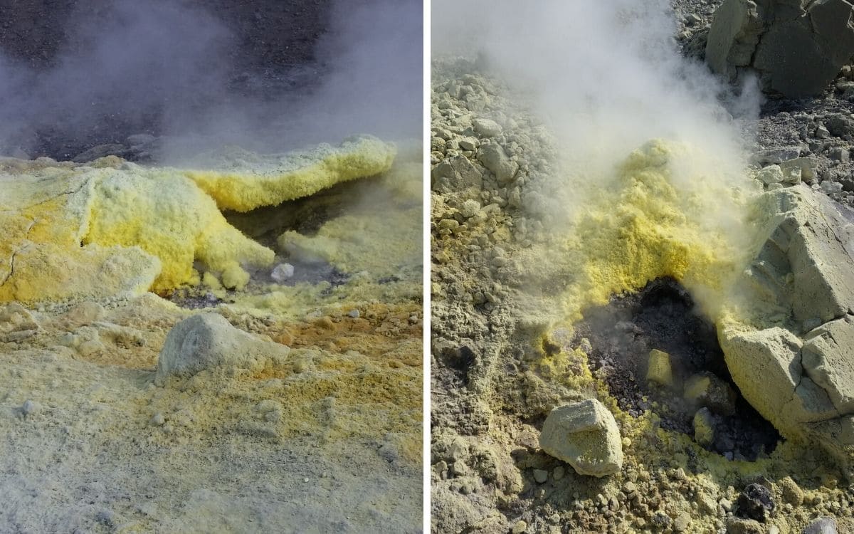 Emanations de gaz sulfuriques au Gran Cratere de Vulcano