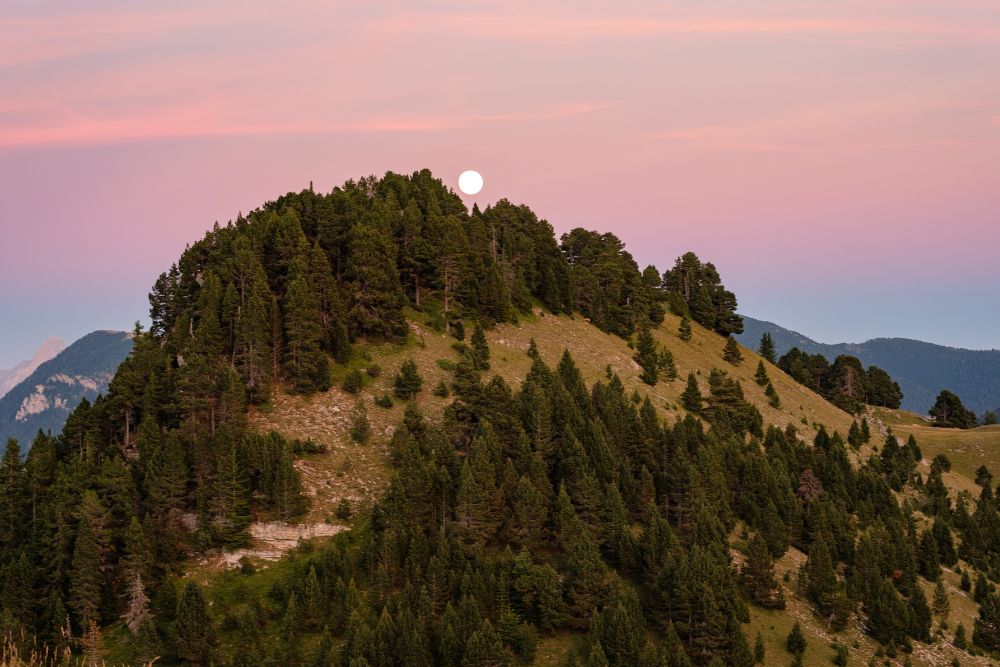 Lever de lune au Pas de l'Essaure © Timothé Bourdilleau