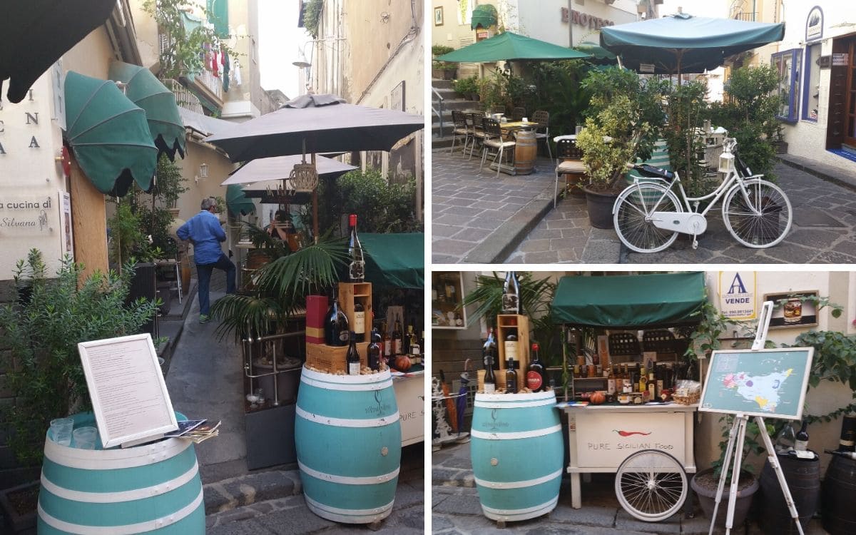 Terrasses et restaurants à Lipari