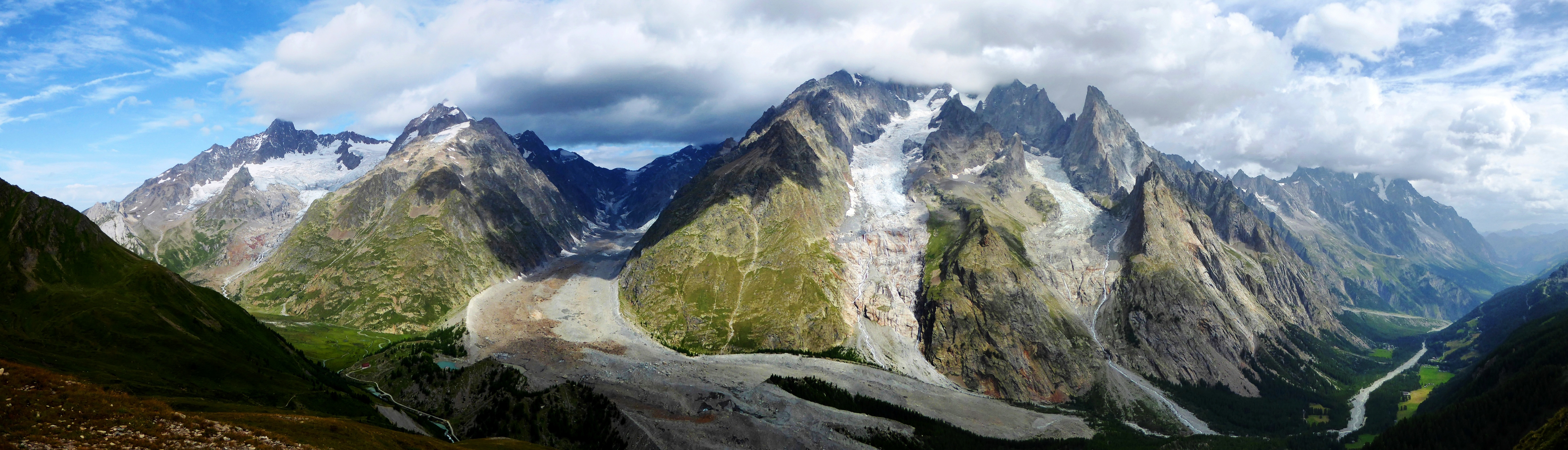 glacier du Miage vu d'Arp Vieille
