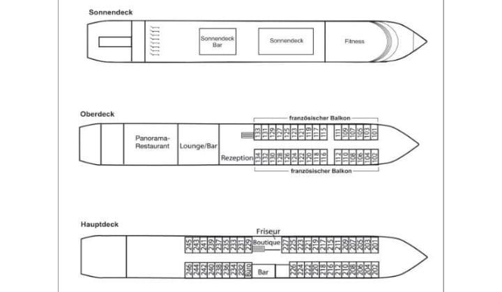 Plan du MS Prinzessin Katharina