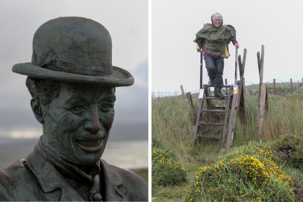 Statue de Charlie Chaplin et temps venté © Dominique Boyer