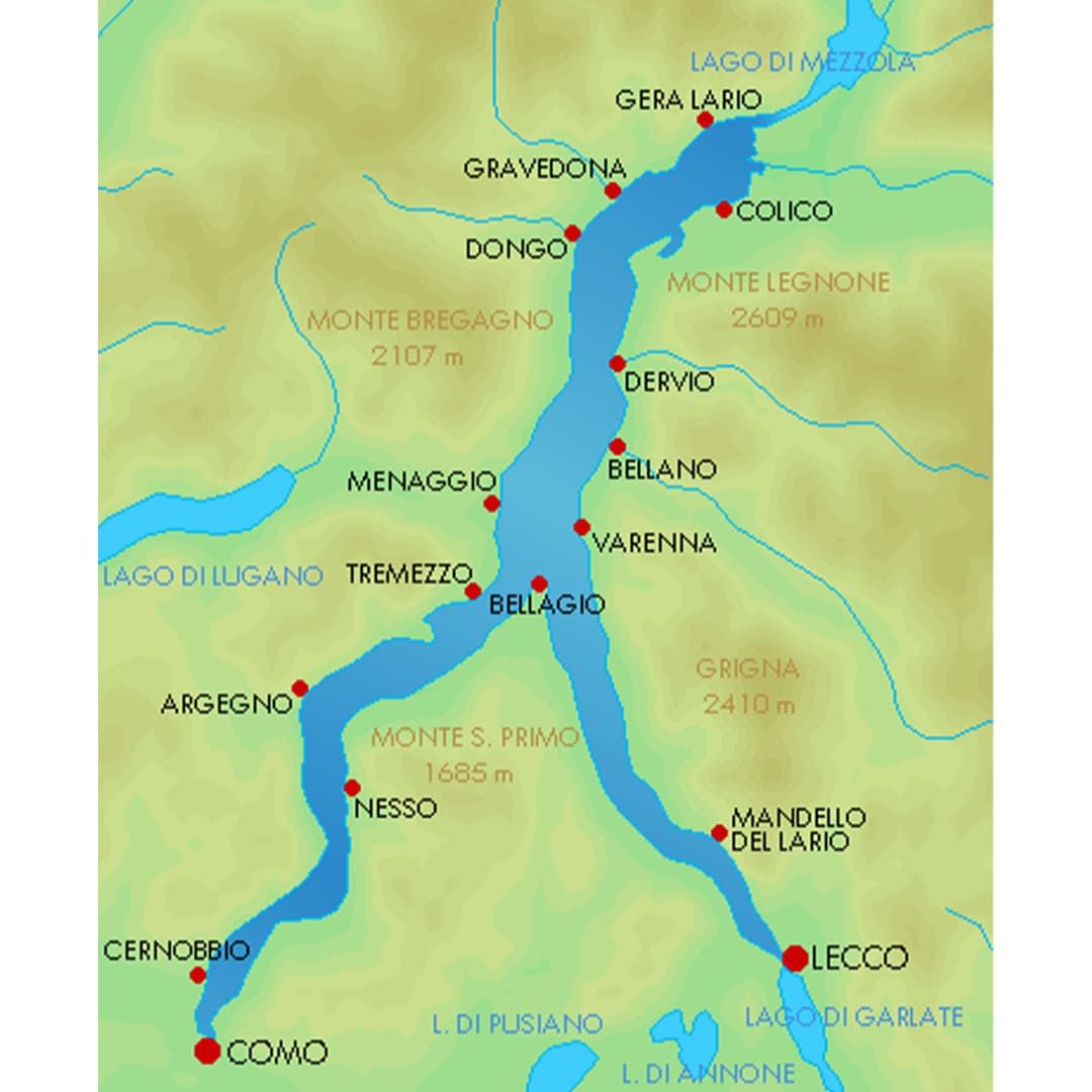 Carte du Lac de Côme