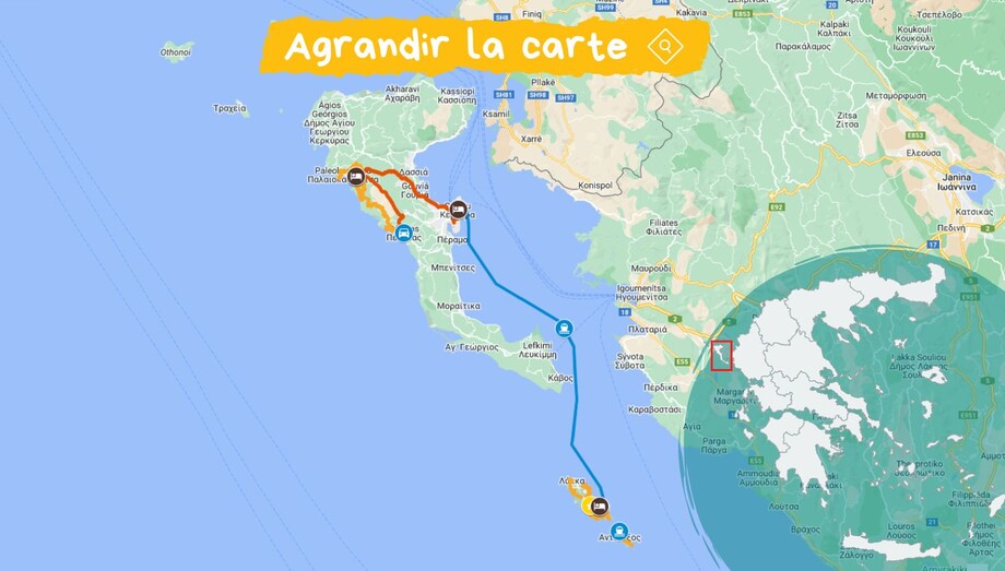 Carte : Voyage à Corfou et Paxos, merveilles des îles Ioniennes