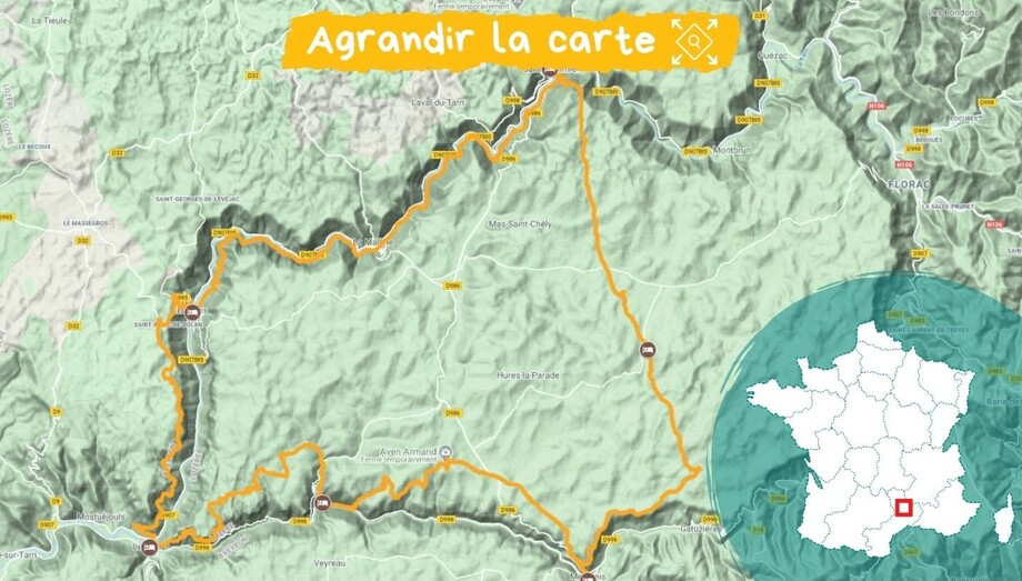 Itinéraire séjour Gorges du Tarn et de la Jonte 