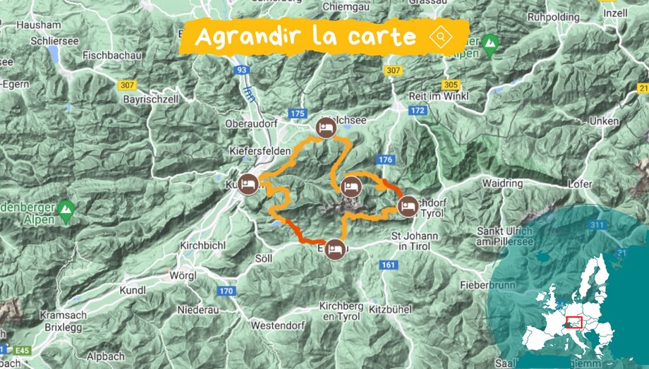 Carte Les Montagnes de l'Empereur, le Kaisergebirge