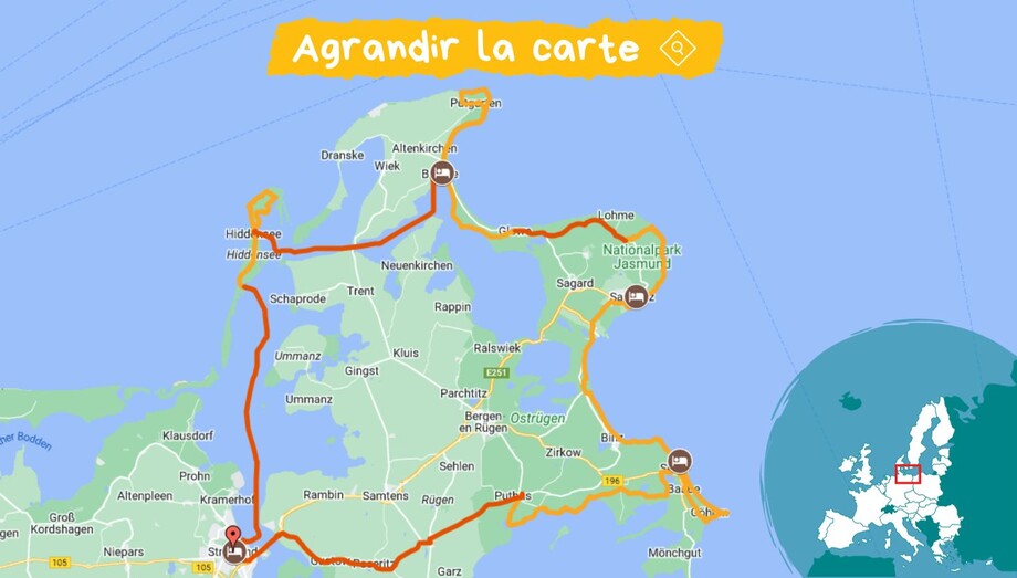 carte randonnée rugen baltique