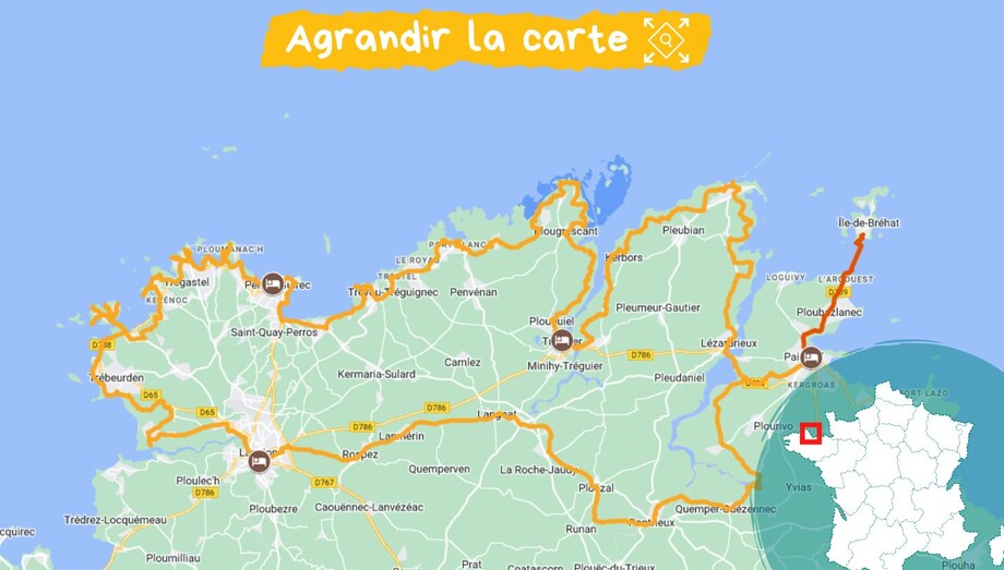 Itinéraire côte de granite rose à vélo
