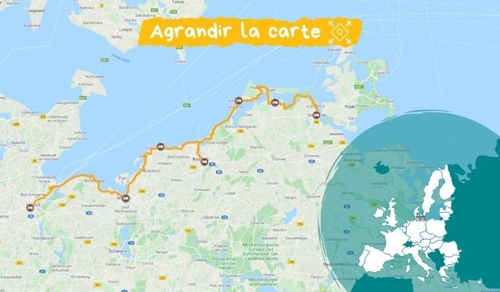 Itinéraire de Lübeck à Stralsund, les côtes de la Baltique
