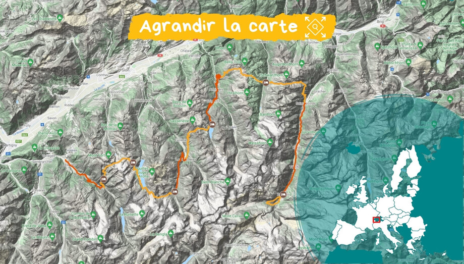 Itinéraire Haute route de Chamonix - Zermatt