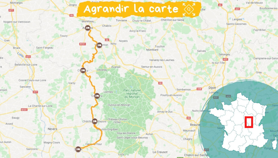 Itinéraire le Canal du Nivernais