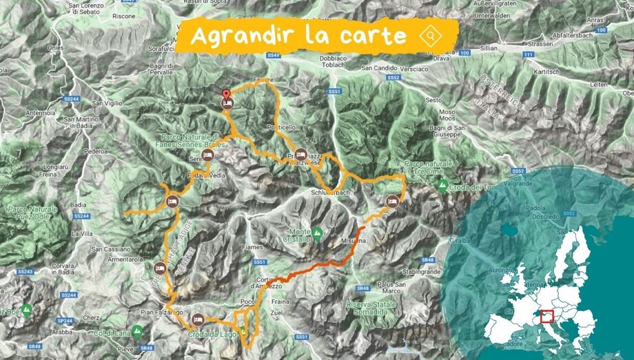 Itinéraire merveilles des dolomites