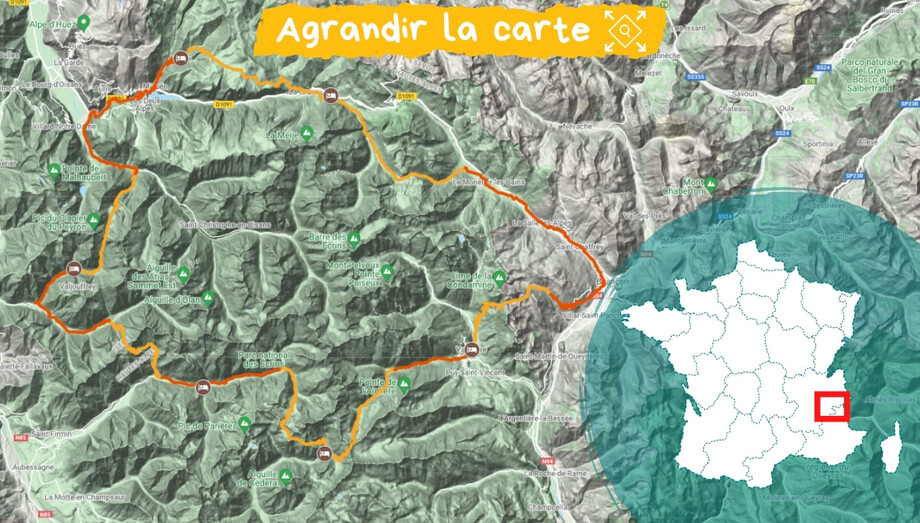 Itinéraire Tour de l'Oisans en guidé
