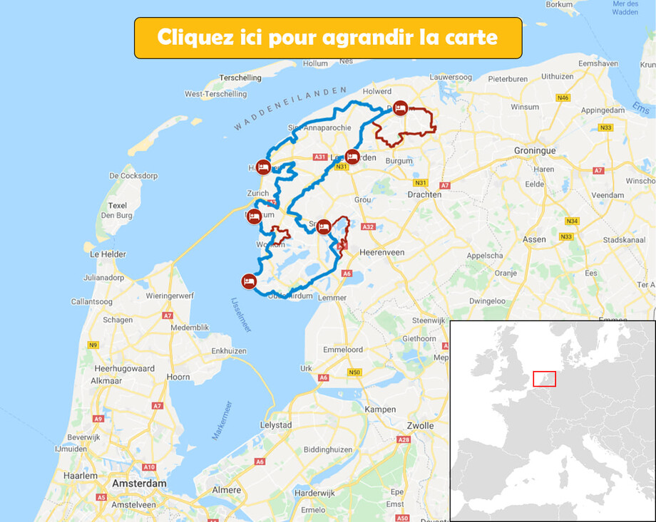Itinéraire du Tour des onze villes frisonnes