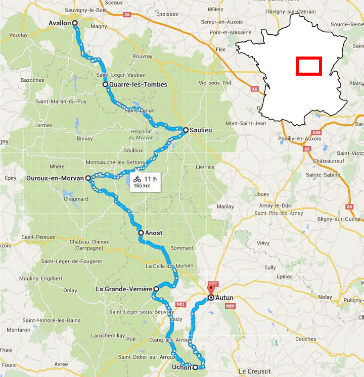 Itinéraire séjour VTT Morvan