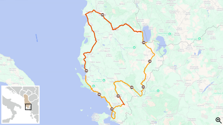 tour de l'Albanie à vélo en liberté