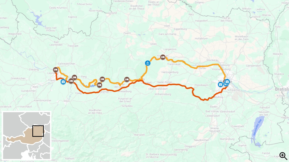 Le Danube en famille de Linz à Vienne itinéraire carte vélo 